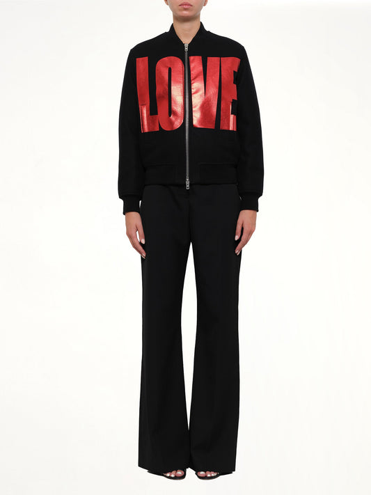 GIVENCHY Love Wool Bomber Jacket (Black)