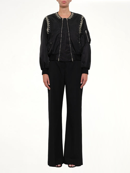 GIVENCHY Rhinestone Embroideredellished Bomber Jacket (Black)