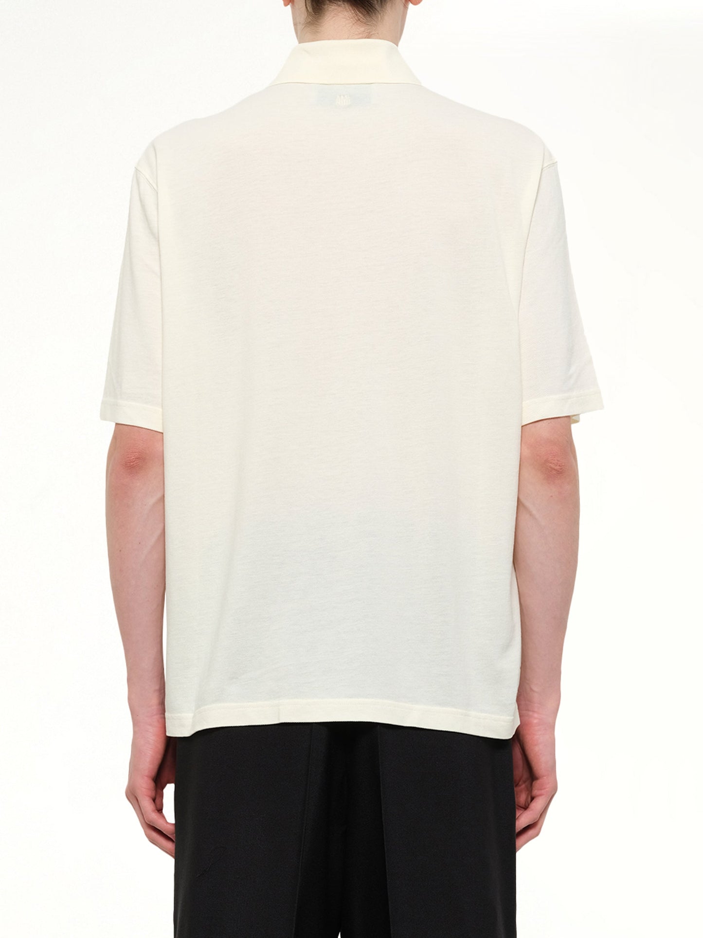 AMI PARIS Knitted ADC Boxy Polo (White)