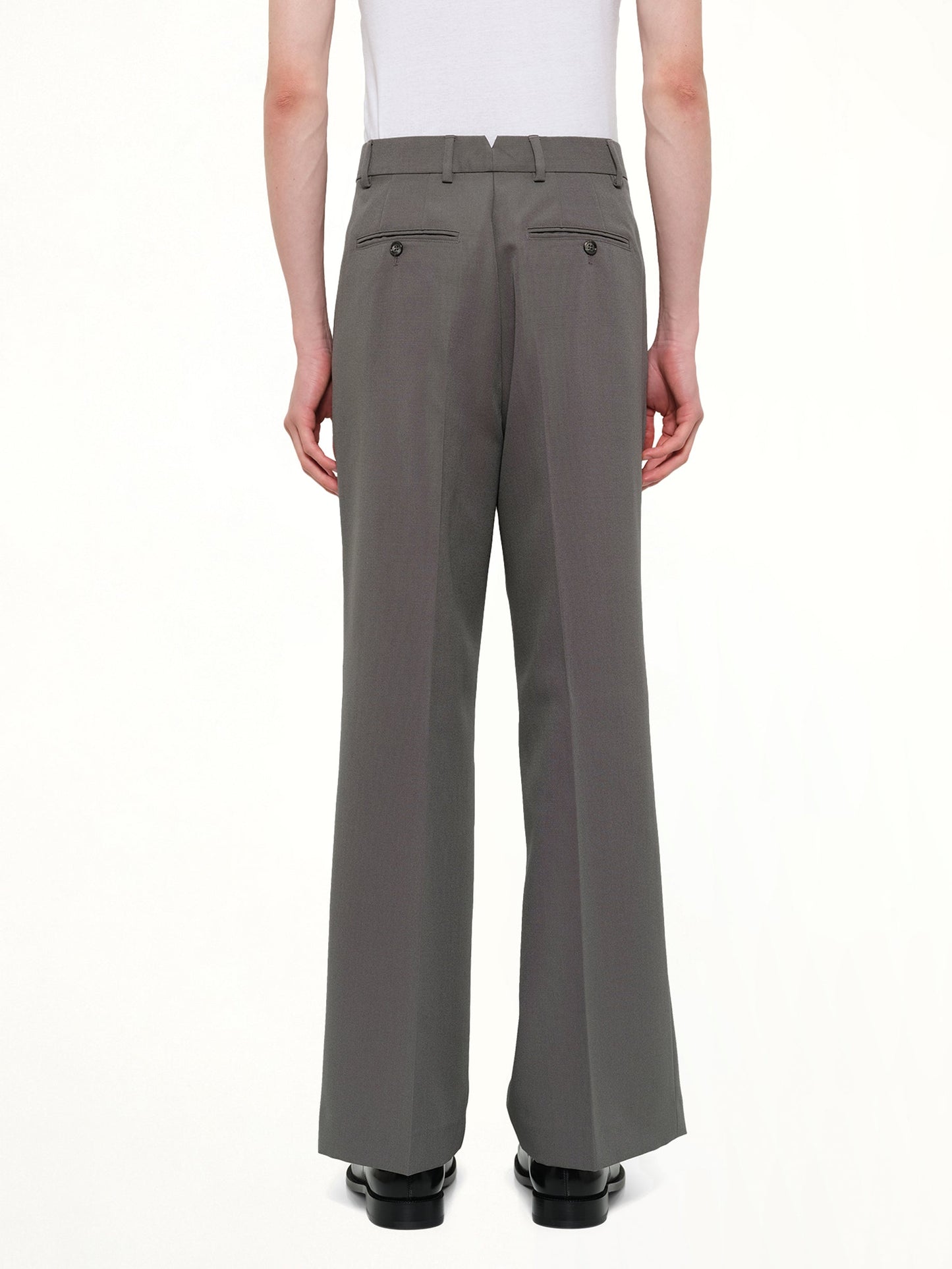 AMI PARIS Low Waist Wide Trouser (Grey)