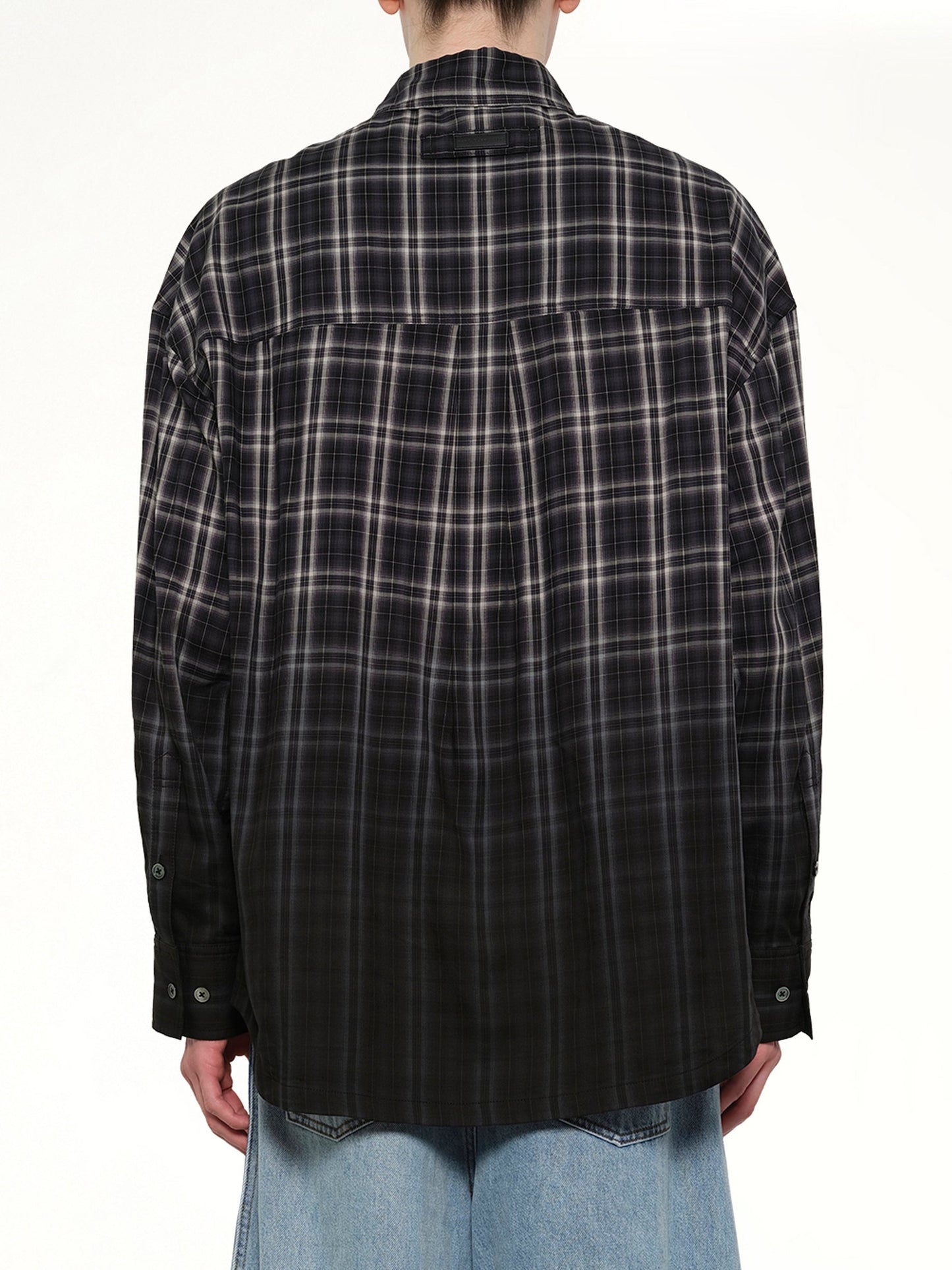 FENG CHEN WANG Check Workwear Shirt (Black)