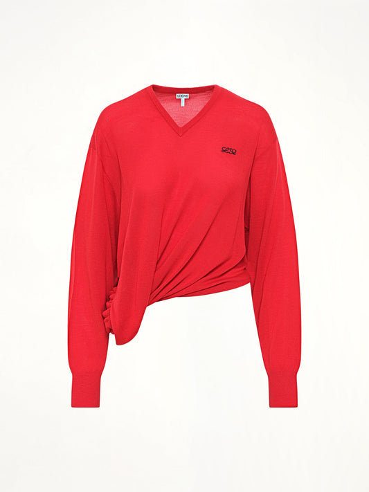 LOEWE Draped Sweater (Red)