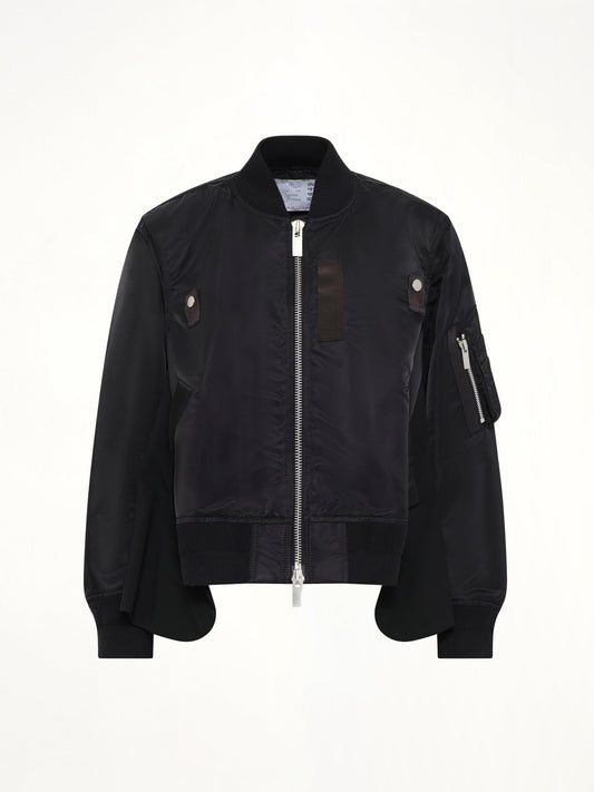 SACAI Nylon Twill x Wool Suiting Blouson (Black)