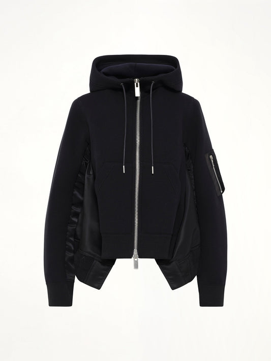 SACAI Sponge Sweat x Nylon Twill Hoodie (Black)