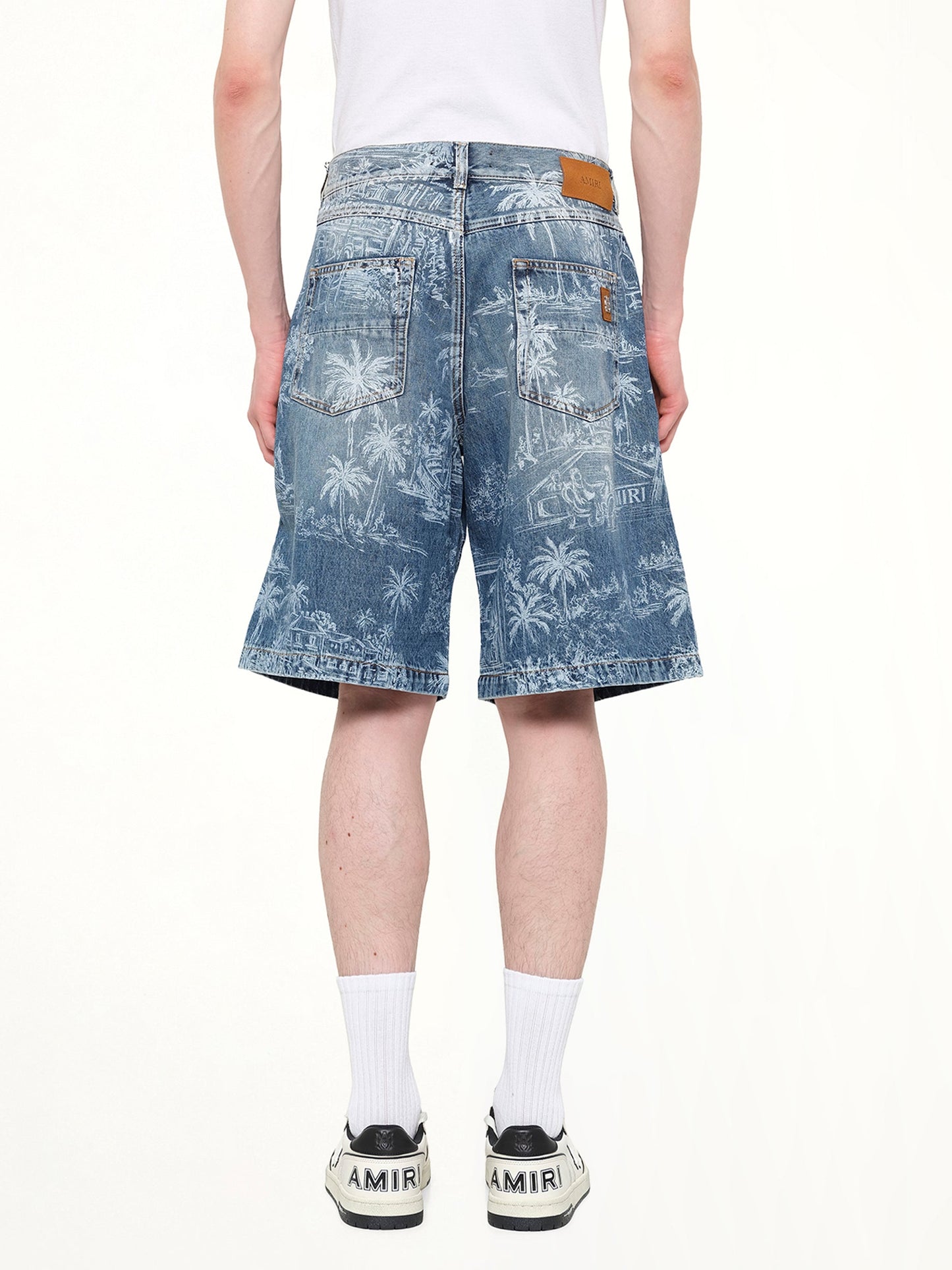 AMIRI Chateau Palms Denim Shorts (Indigo)
