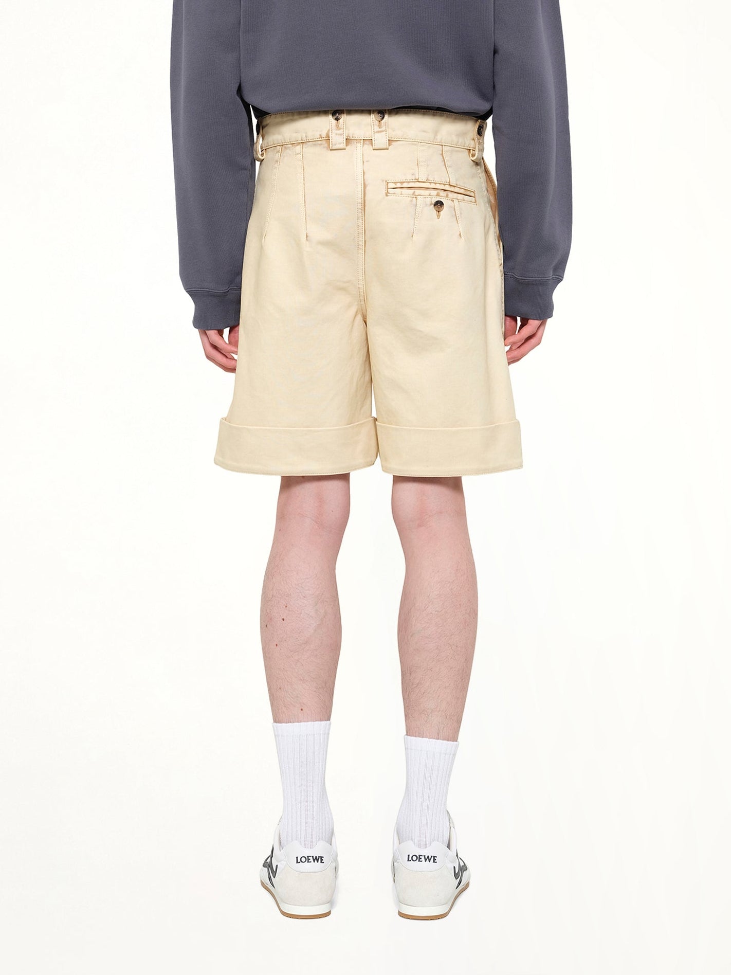 LOEWE Turn-Up Shorts (Beige)