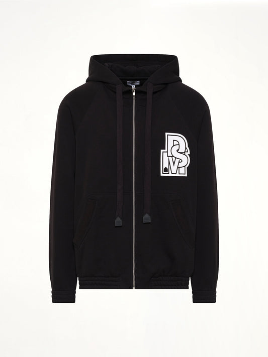 DSM KEI NINOMIYA Pile Knit Zipped Hoodie (Black)