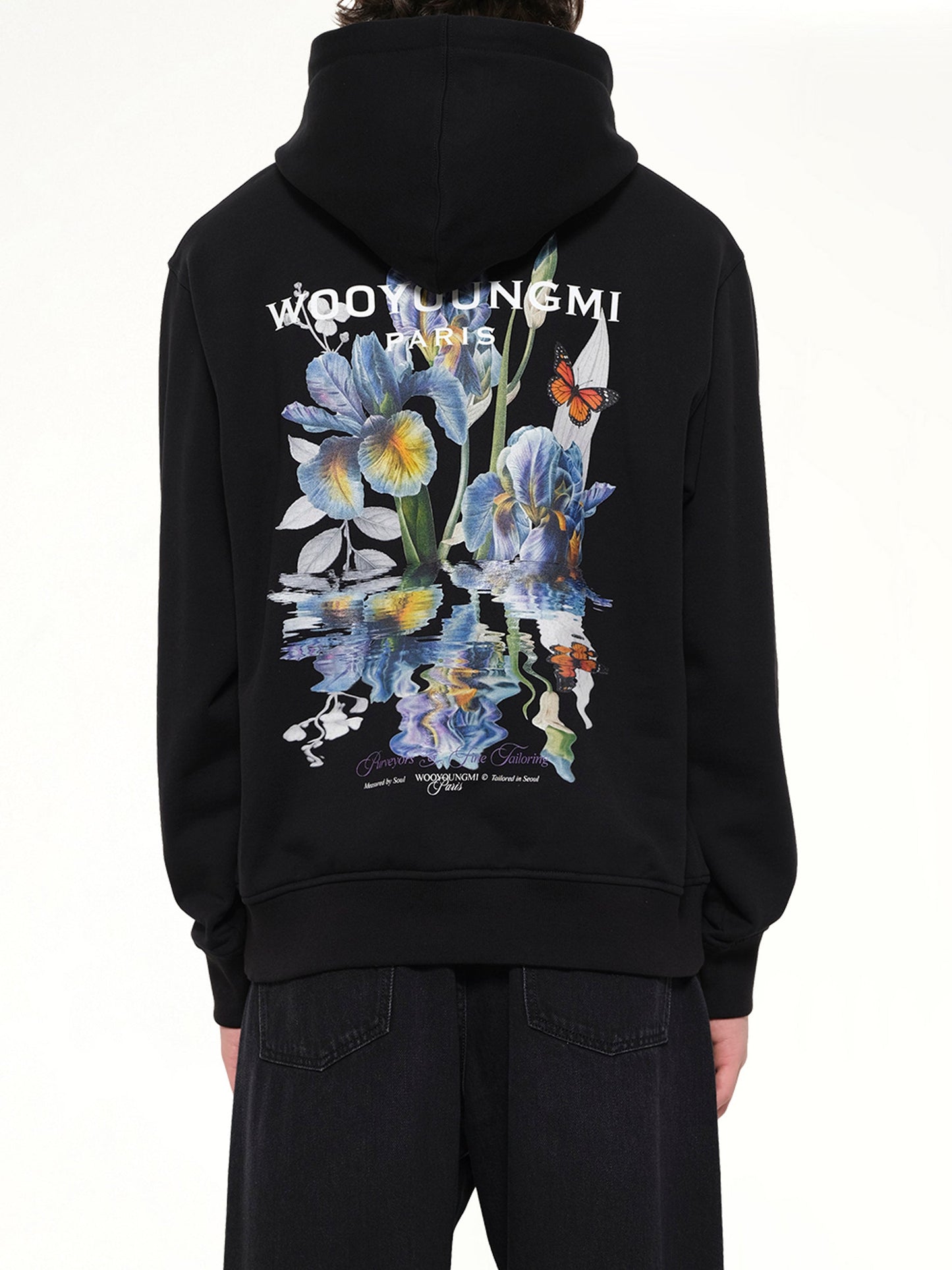 WOOYOUNGMI Flower Back Print Hoodie (Black)