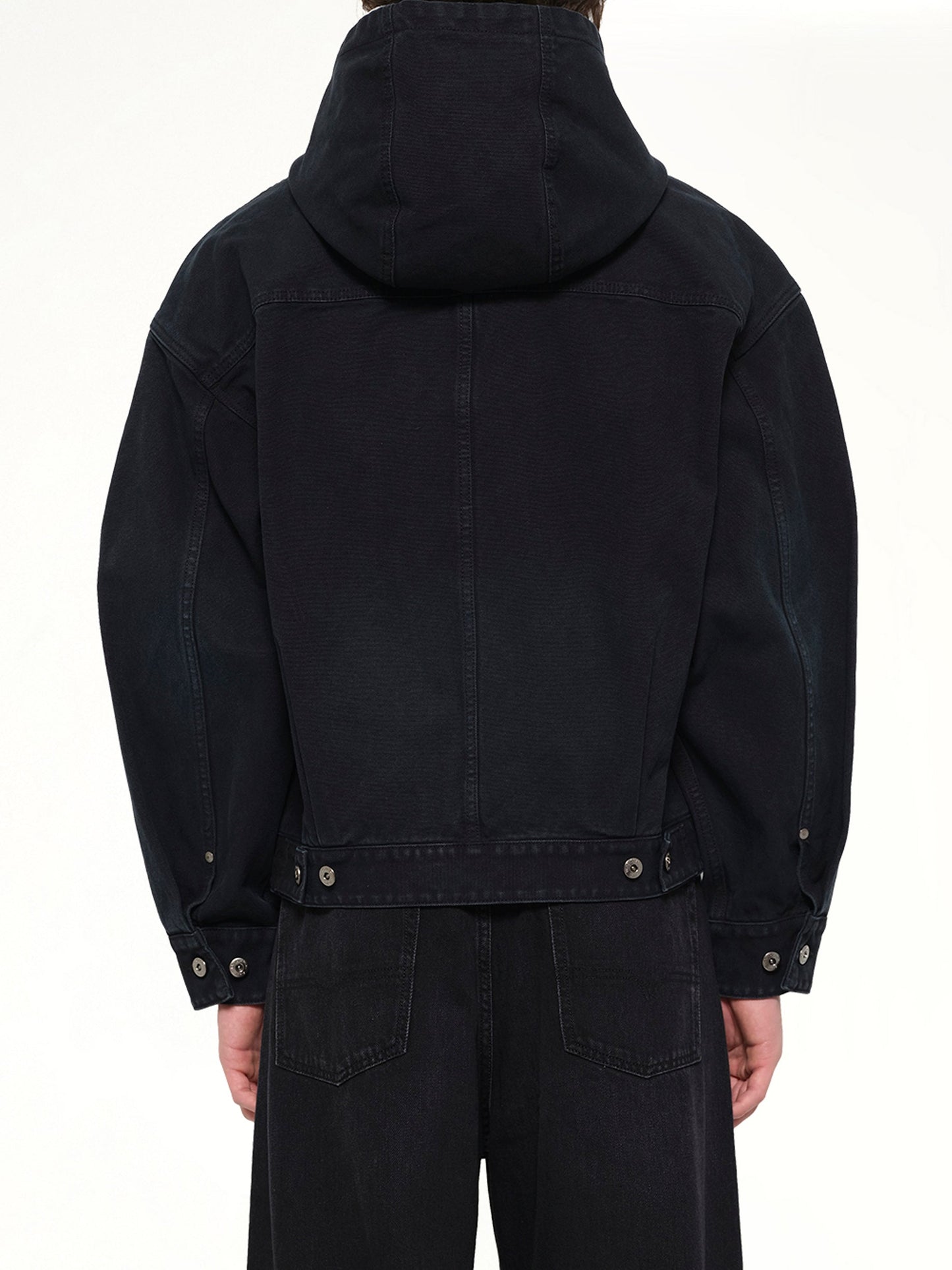 WOOYOUNGMI Hooded Work Jacket (Navy)