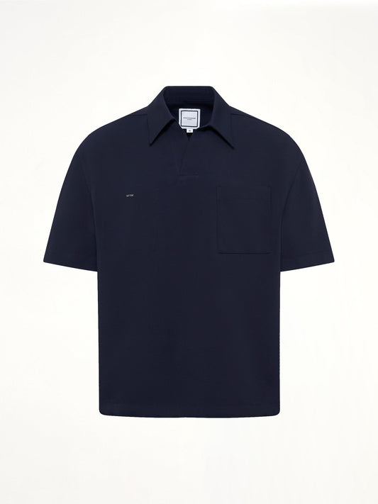 WOOYOUNGMI Half Sleeve Polo (Navy)