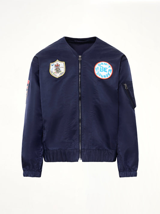 Kenzo Badges Collarless Bomber (Navy)