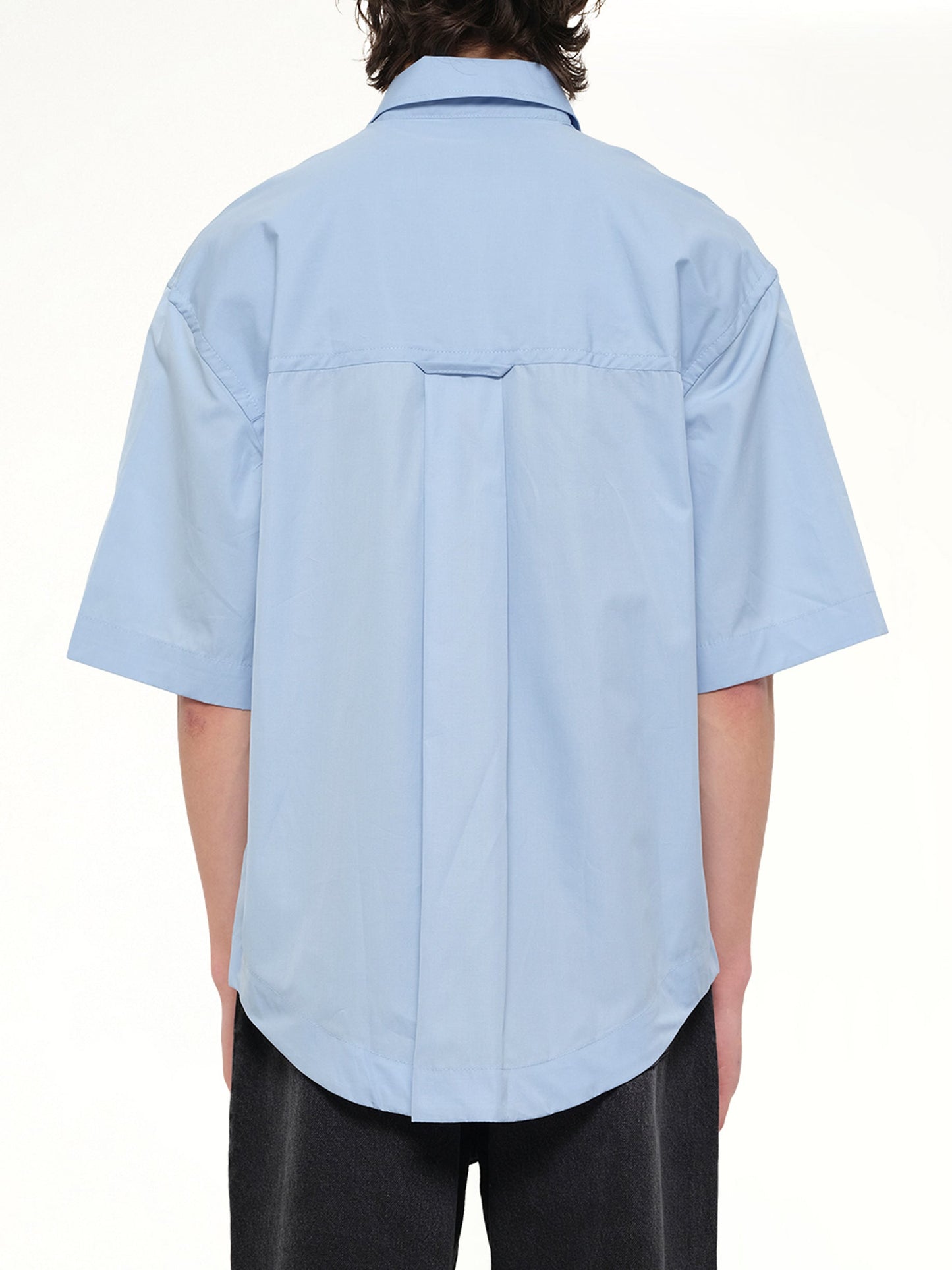 AMI PARIS Camp Collar Short Sleeve Shirt (Blue)