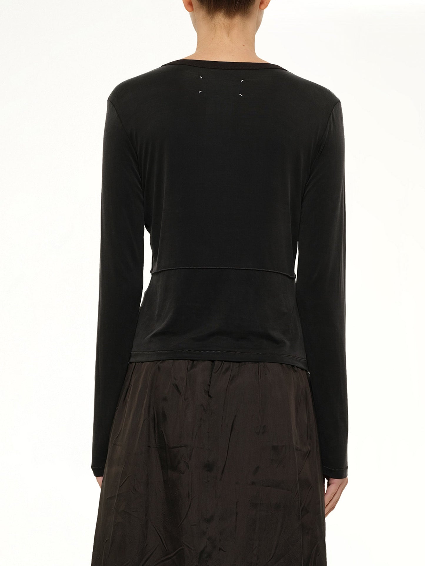 MAISON MARGIELA Cut-out Long Sleeve T-Shirt (Black)