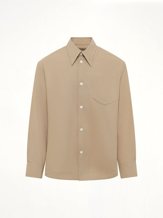 AMI PARIS Embossed ADC Shirt (Beige)