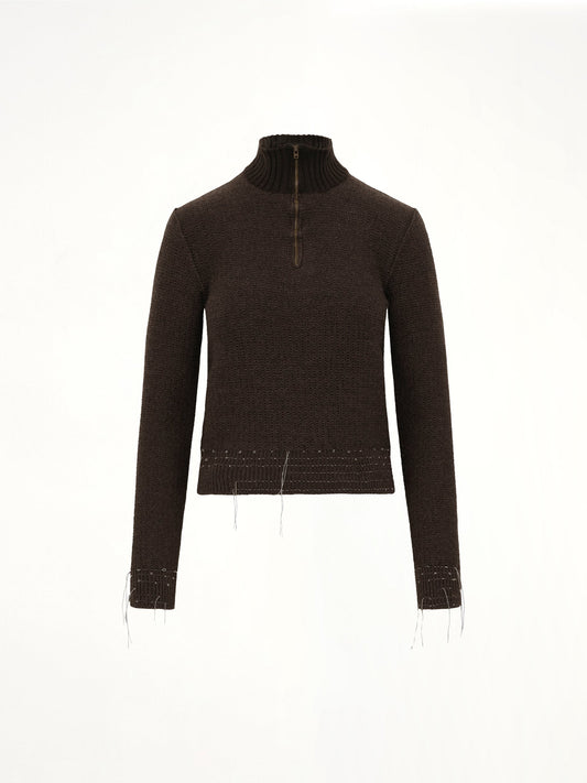 MAISON MARGIELA Quarter-Zip Sweater (Brown)