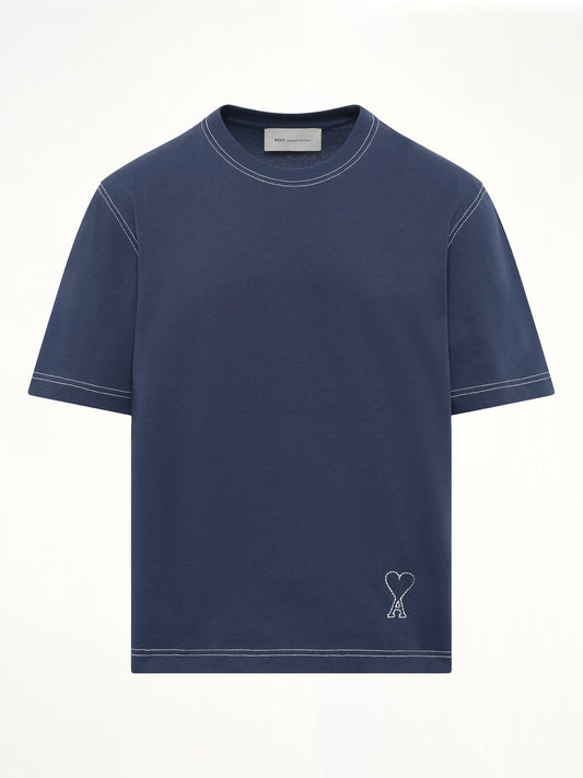 AMI PARIS Topstitched ADC T-Shirt (Navy)