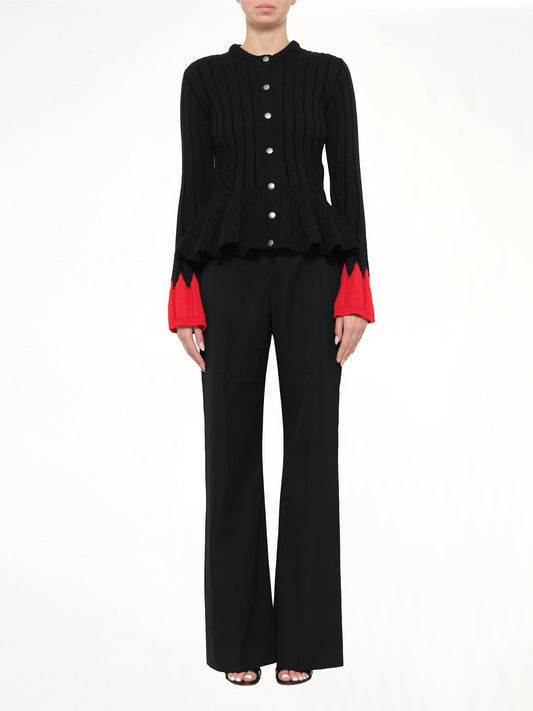 Alexander McQueen Peplum Cardigan (Black)