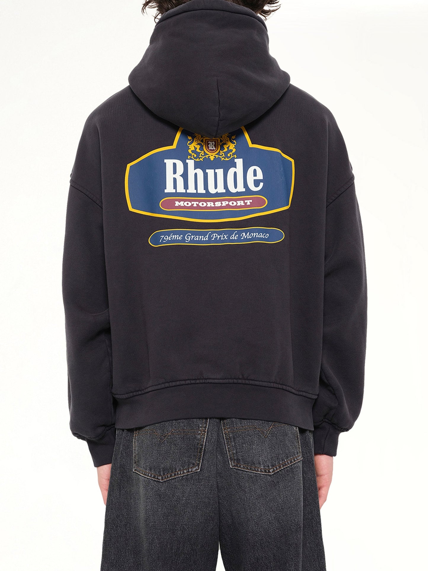 RHUDE Racing Crest Zip-Up Hoodie (Black)