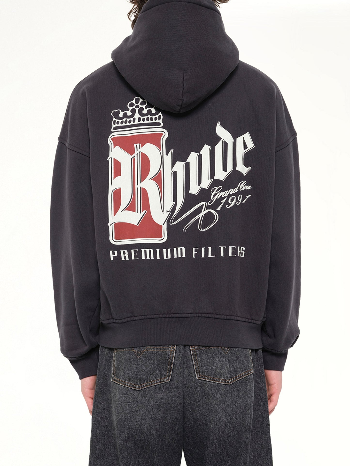 Rhude Fumar 91 Zip-Up Hoodie (Black)