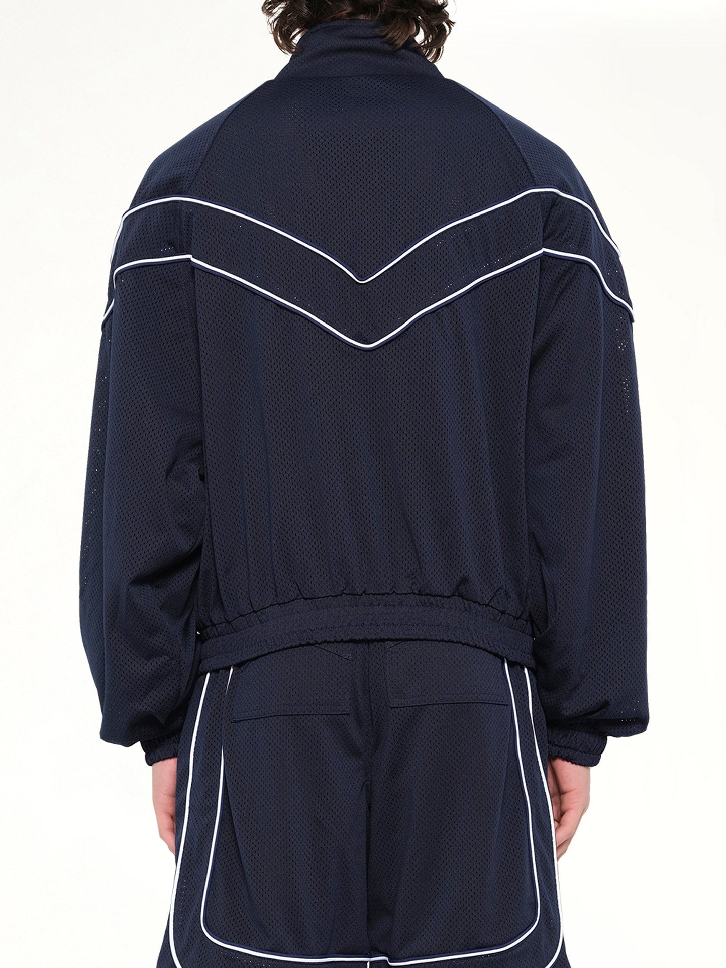 Rhude Mesh Piping Raglan Track Jacket (Navy)