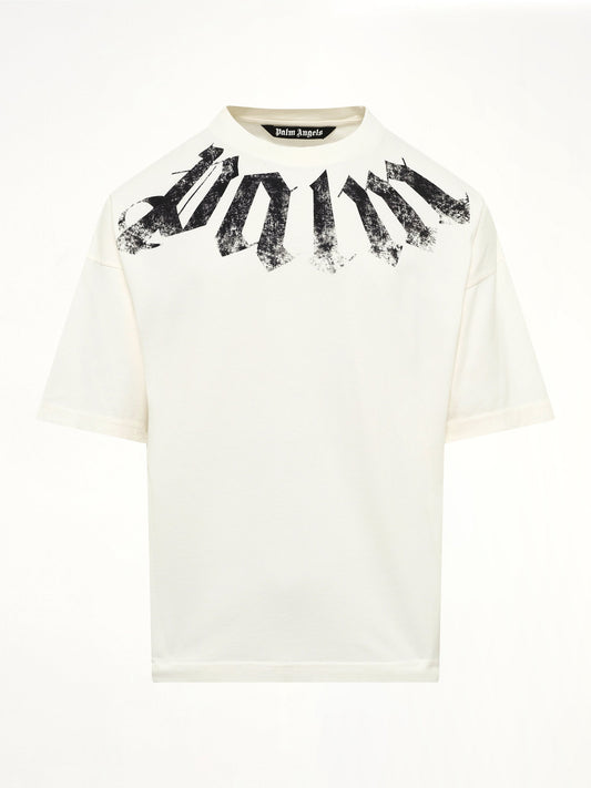 PALM ANGELS Big Neck Logo Loose T-Shirt (White)