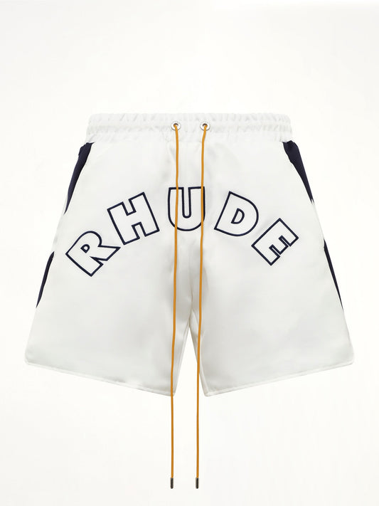 RHUDE Logo Lightning Shorts (White)