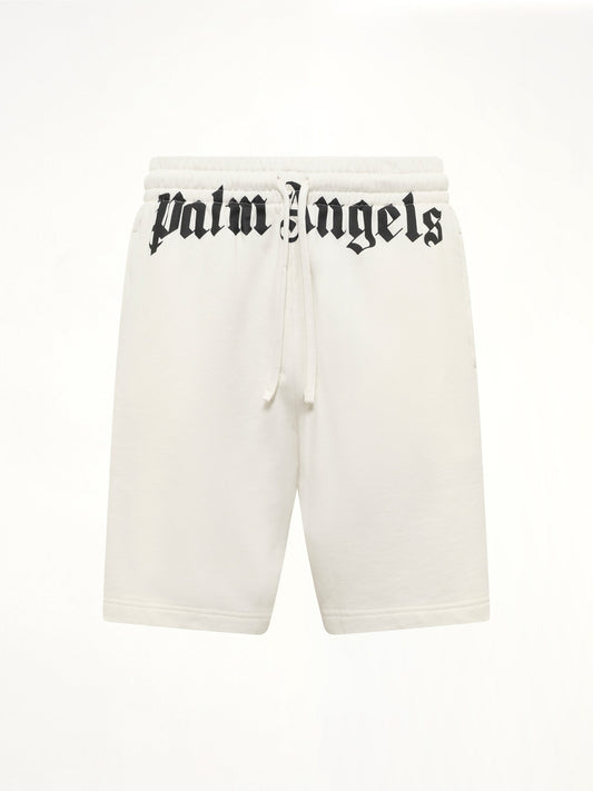 PALM ANGELS Waist Logo Sweatshorts (White)