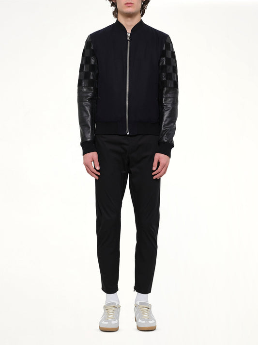 LANVIN Patchwork Bomber Jacket (Navy)
