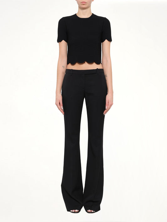 Alexander McQueen Embellished Rose Top (Black)