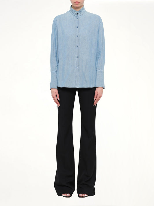 Alexander McQueen Embroidered Chambre Shirt (Blue)