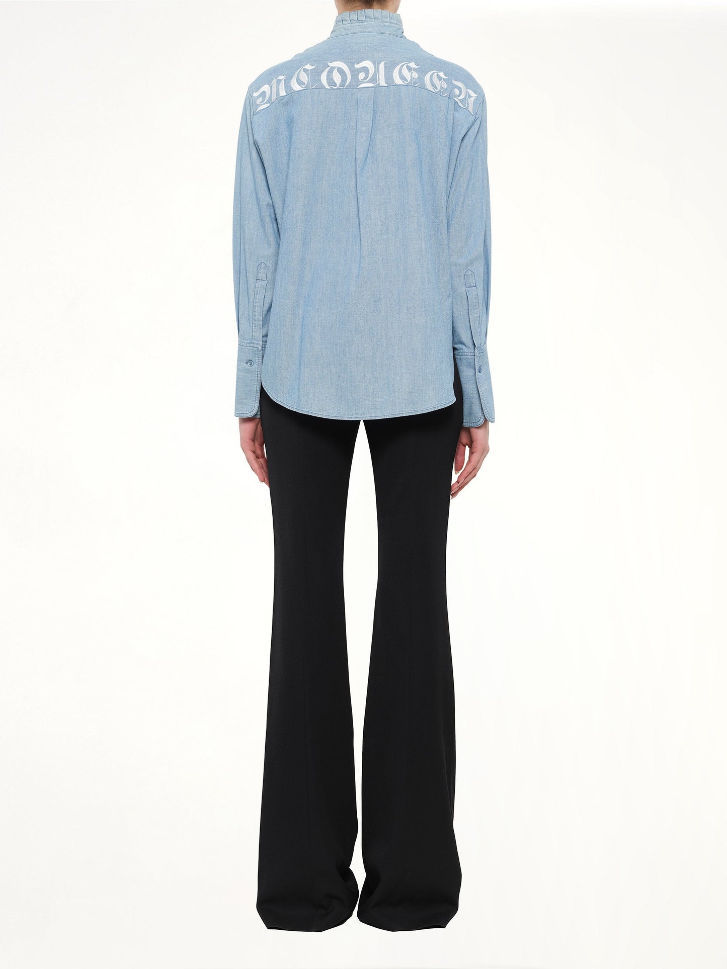 Alexander McQueen Embroidered Chambre Shirt (Blue)