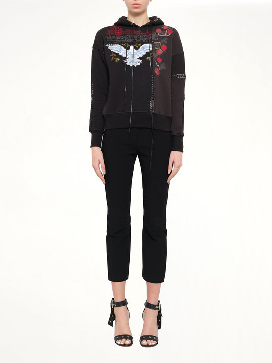 ALEXANDER MCQUEEN Bird Embroidered Hoodie (Black)