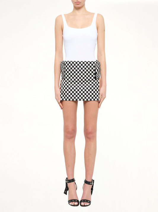 GIVENCHY Podium Checkerboard Skirt (Black)