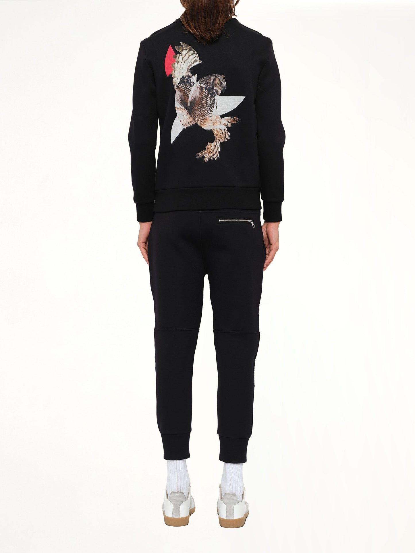 NEIL BARRETT Owl Sweatshirt (Bk/Re/Wh)