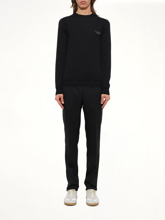 GIVENCHY Leather Patch Pullover (Black)
