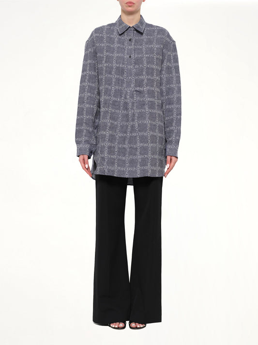 JWA Logo Tunic Linen Shirt (Navy)