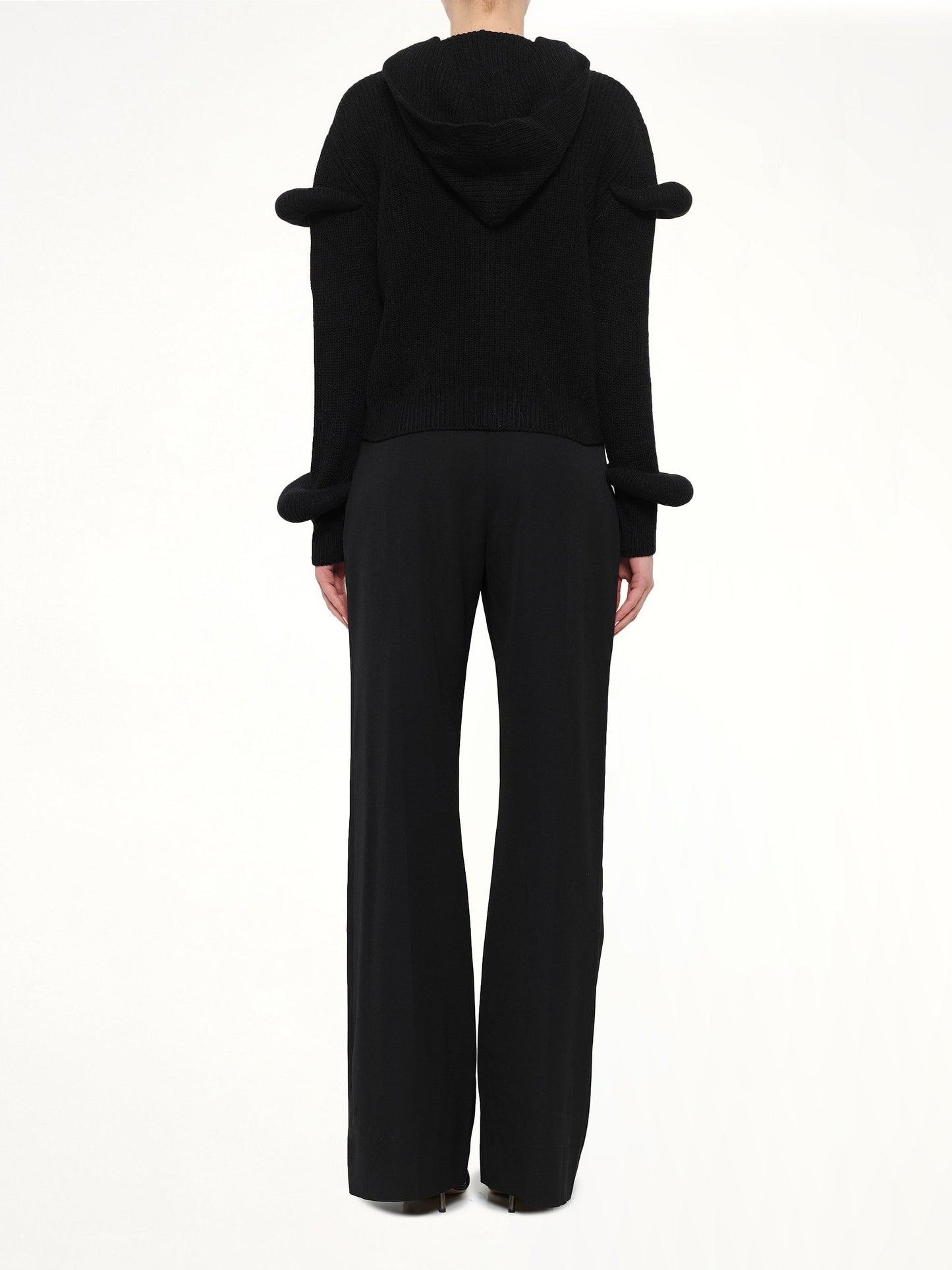 JWA Rib Knit Hoodie (Black)