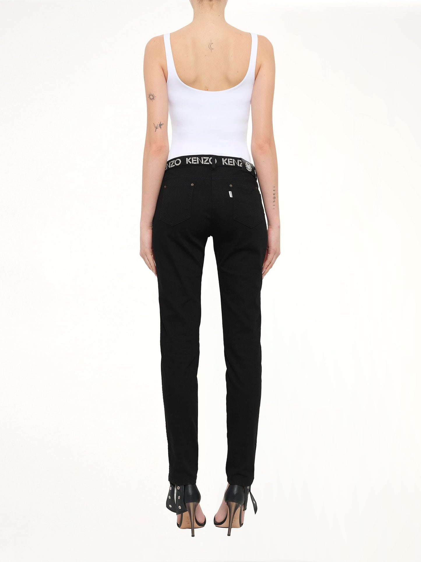 KENZO Logo Skinny Jeans (Black)