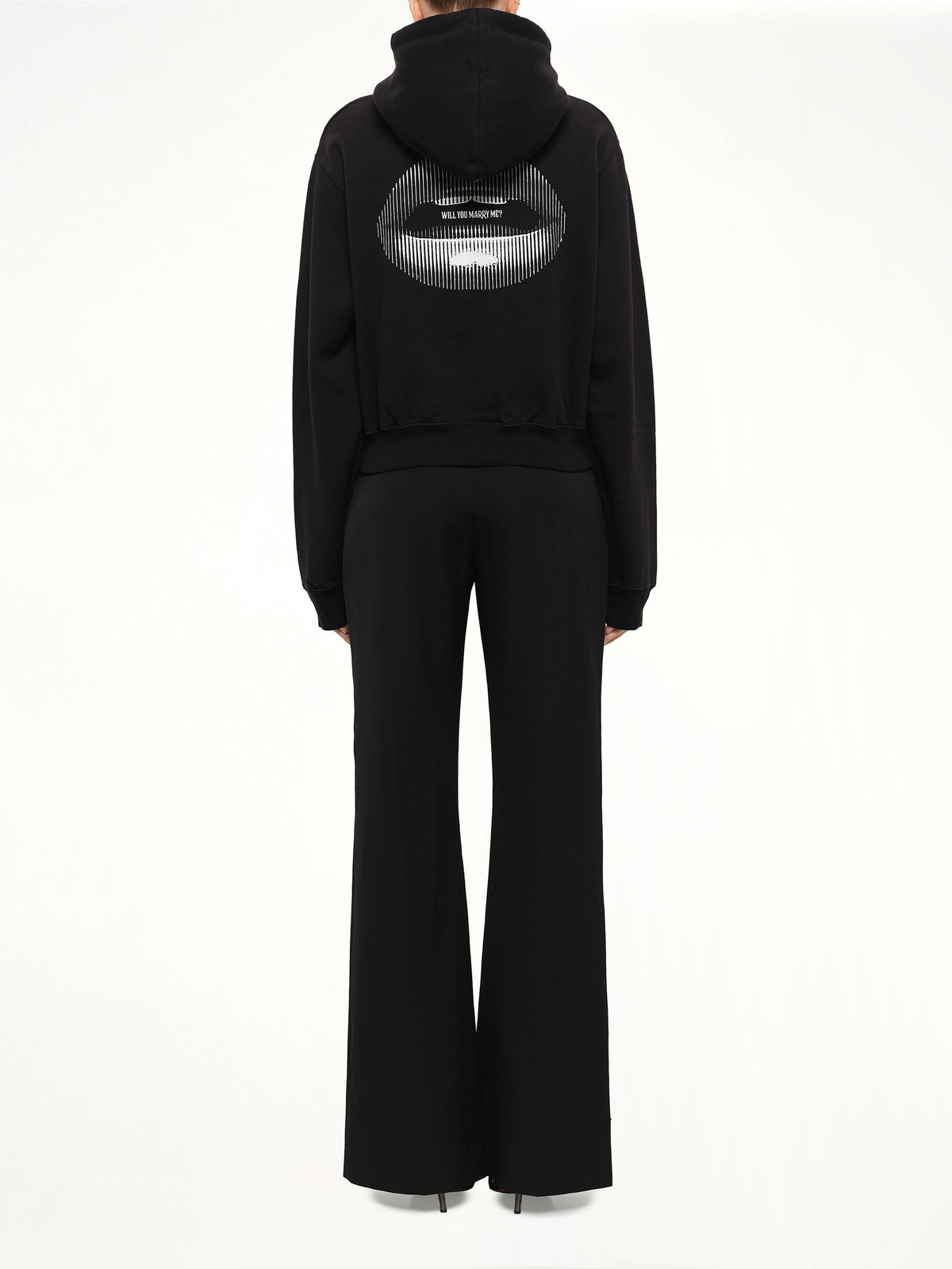 OFF-WHITE Lips Cropped Hoodie (Black)
