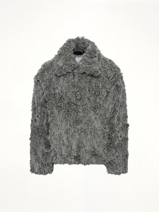 DOUBLET Sinister Mouth Faux Fur Jacket (Grey)