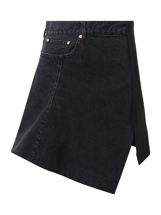 SACAI Denim x Wool Melton Skirt (Black)