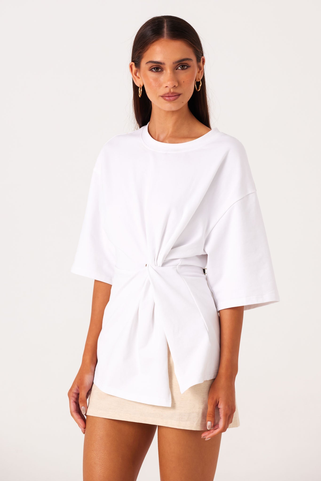 SNDYS ZAIRA KNOT T-SHIRT (White)