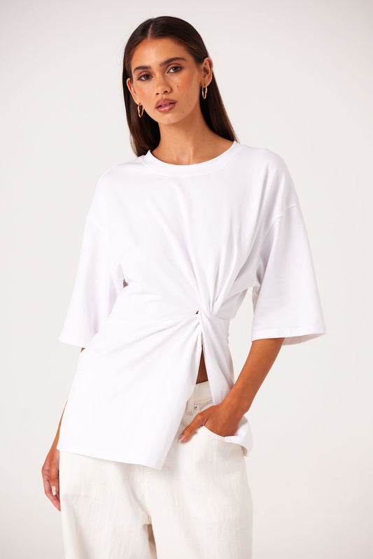 SNDYS ZAIRA KNOT T-SHIRT (White)