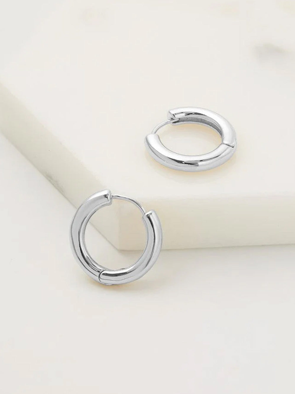 Image of Jewelry. Product name - ZAFINO KENDALL HOOP MEDIUM in Silver colour by brand - Zafino