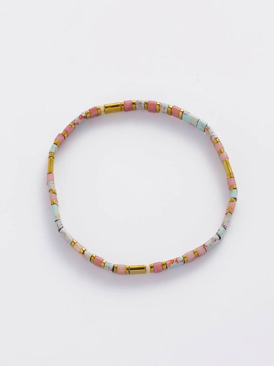 ZAFINO TILE BRACELET (Teal/Blush)