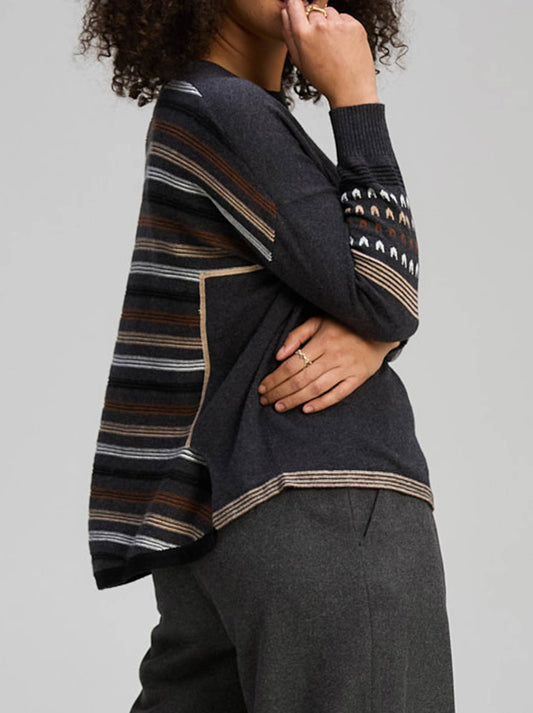 ZAKET & PLOVER TEXTURED SWING JUMPER (Dark Denim)