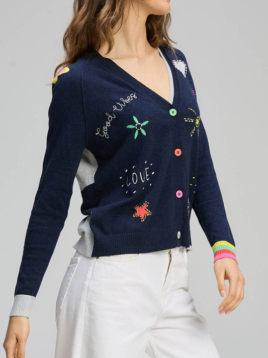 Zaket & Plover Good Energy Cardi (Dark Denim)