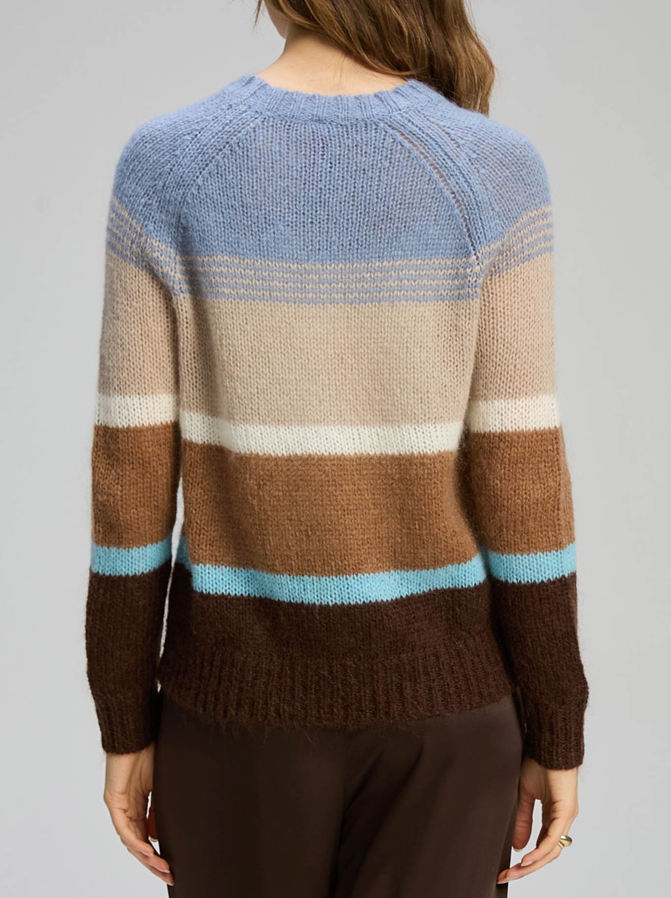 ZAKET & PLOVER KID MOHAIR LINES CREW (Driftwood)