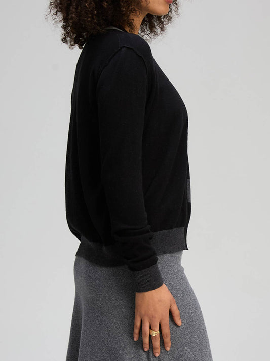 ZAKET & PLOVER ESSENTIAL CREW CARDI (Black)