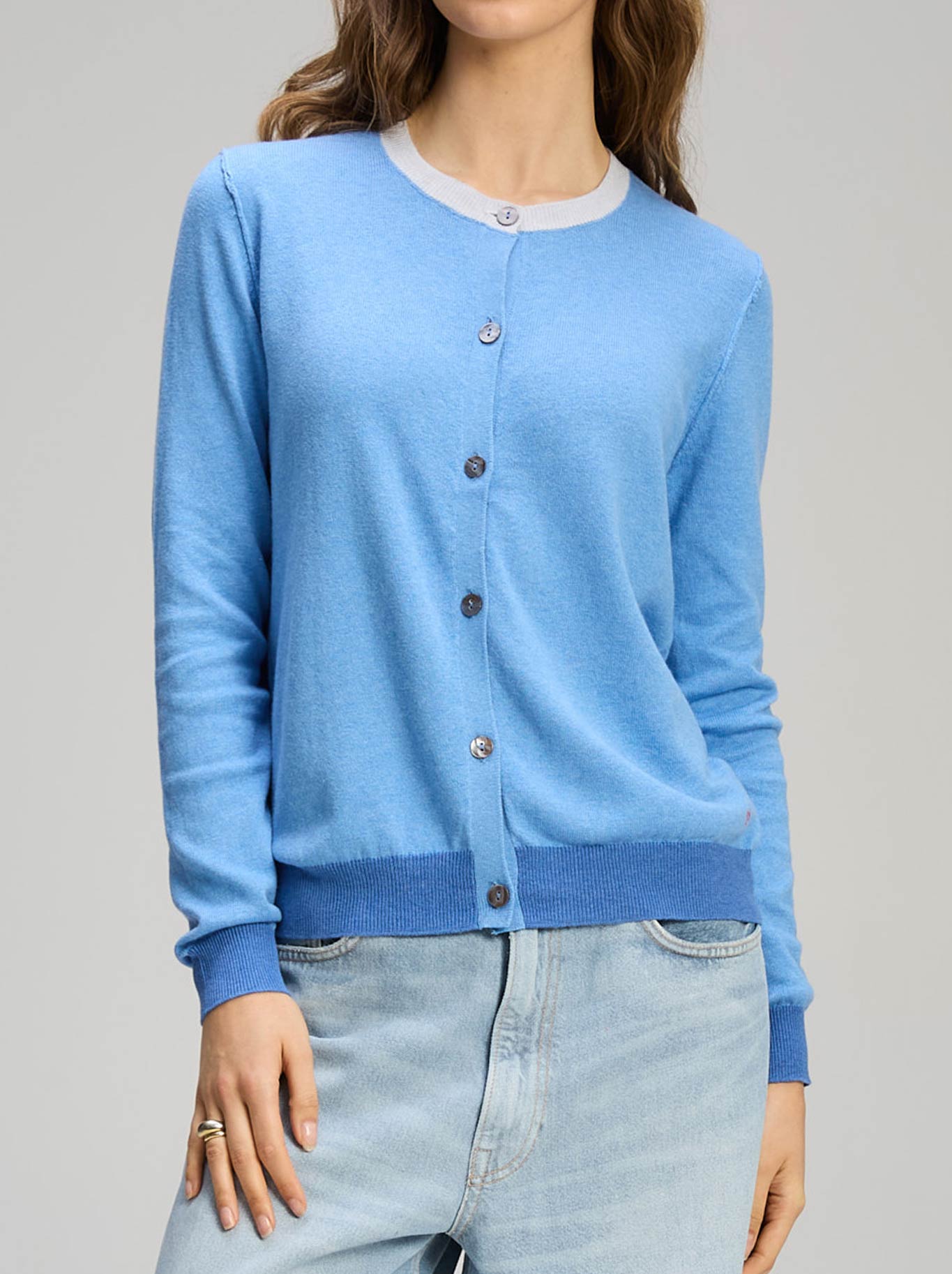 ZAKET & PLOVER ESSENTIAL CREW CARDI (Blueberry A)